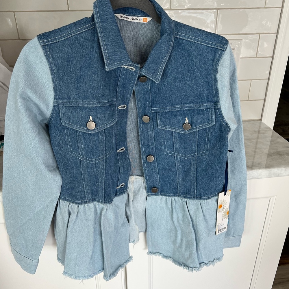 Colorblock denim jacket